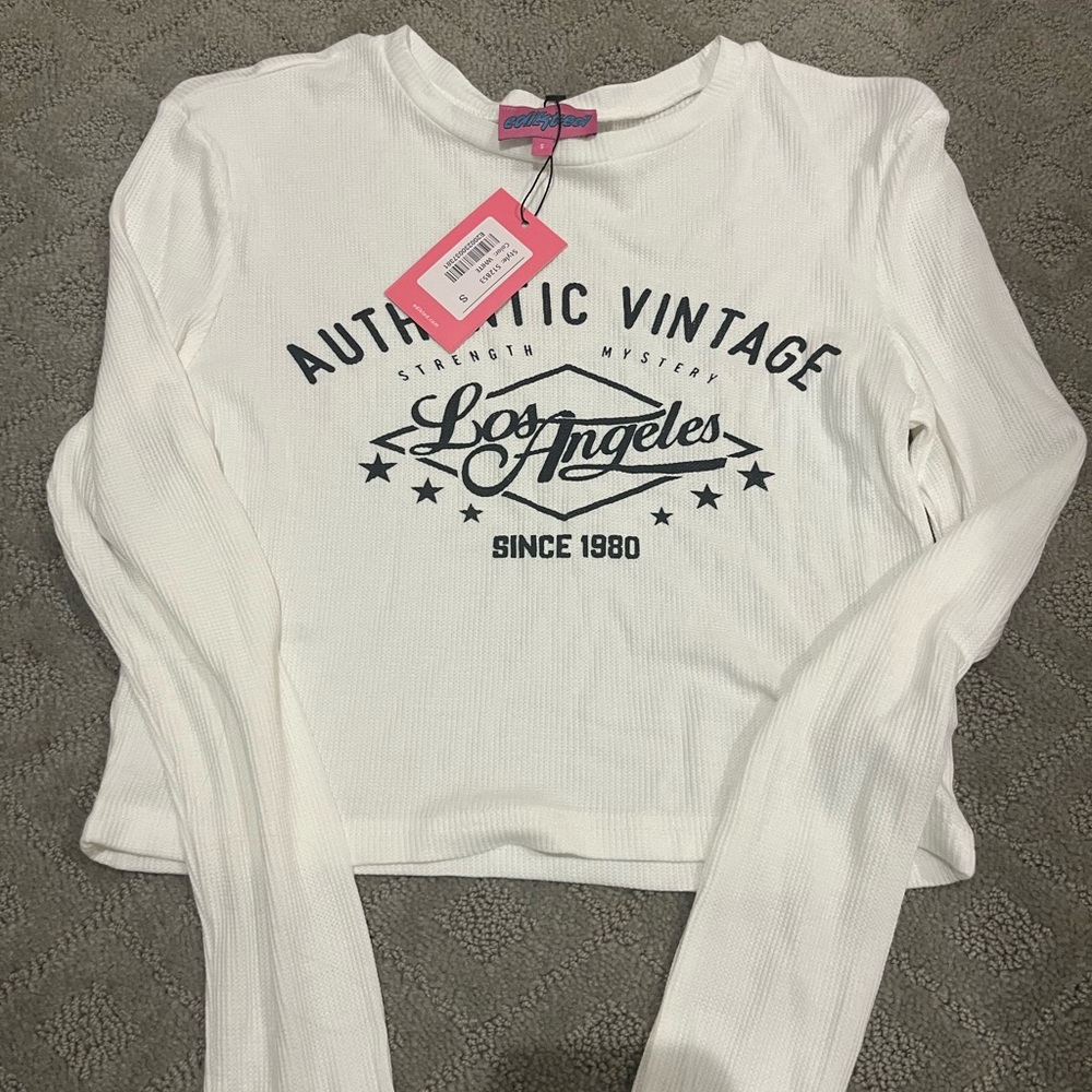 White Long Sleeve Los Angeles Graphic Tee